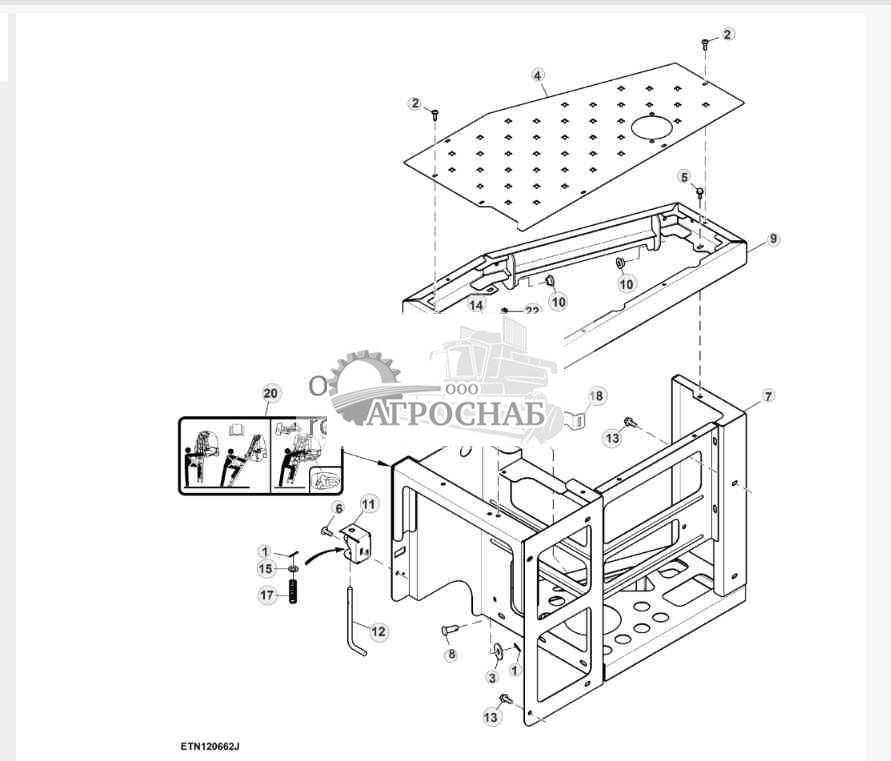 Платформа, опора лестницы для обслуживания, Final Tier 4 